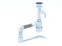 Сифон АНИ 1 1/2"*40 с отводом для стиральной машины, с гибкой трубой 40*50 C0310