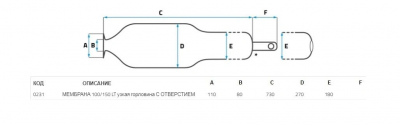 Мембрана 100-150л EPDM 80мм с отверстием (F0A0231), SeFa