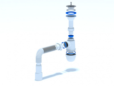 Сифон АНИ 1 1/2"*40 с литым выпуском, с гибкой трубой 40*40/50 С0515