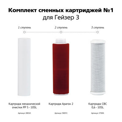 Комплект сменных картриджей №1 Гейзер