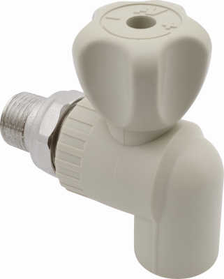 Кран для радиаторов угловой Н 25x3/4" с разъёмным соединением FV-Plast				