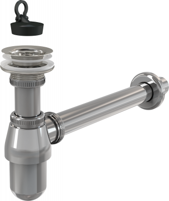 Сифон для умывальника DN32 с донным клапаном 5/4", металл Alcadrain