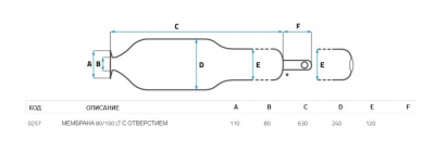 Мембрана 80-100л EPDM 80мм с отверстием (F0A0257), SeFa